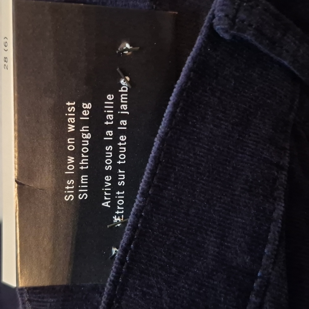 Joe Fresh Slim Low Rise Blue Corduroy Pants Size 6, New With Tags - Picture 8 of 15